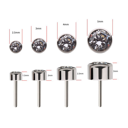 Invictus Titanium Threadless with Bezel Set AAA CZ Top