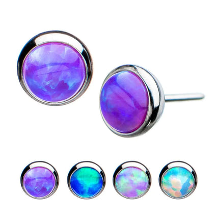 Invictus Threadless Titanium Bezel Set Synthetic Opal