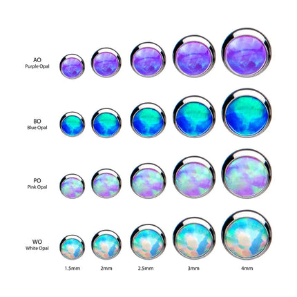 Invictus Threadless Titanium Bezel Set Synthetic Opal
