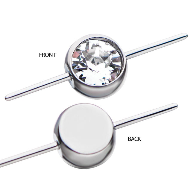 Invictus Titanium Threadless Bezel Set Swarovski Crystal Connector