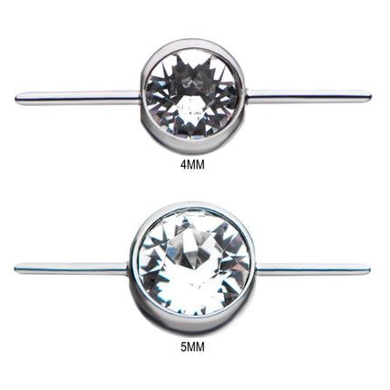 Invictus Titanium Threadless Bezel Set Swarovski Crystal Connector
