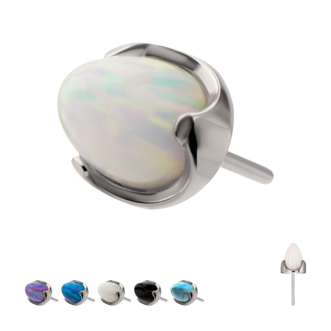 Invictus Titanium Threadless Stone Bullet Top with 4-Claw Prongs