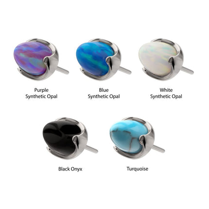 Invictus Titanium Threadless Stone Bullet Top with 4-Claw Prongs