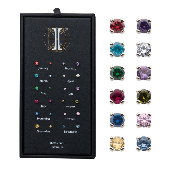 Invictus Titanium Threadless with Prong Set Birthstone Top