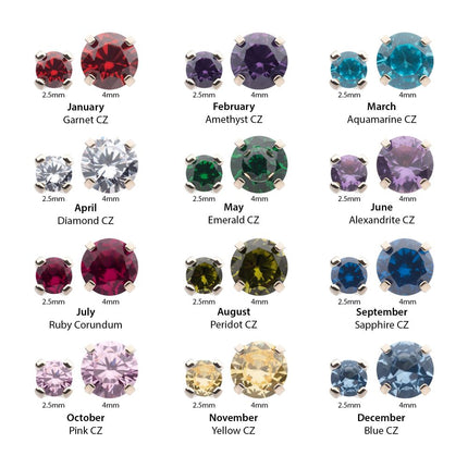 Invictus Titanium Threadless with Prong Set Birthstone Top