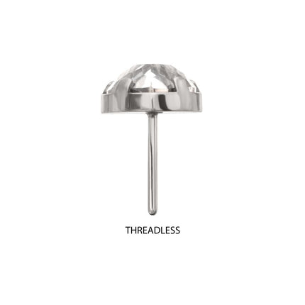 Invictus Titanium Threadless Prong Set Heart Shaped Gem Top