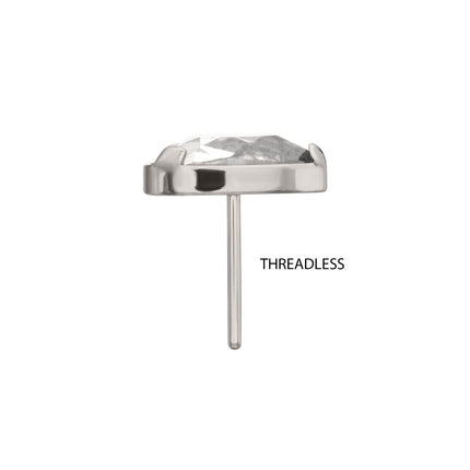 Invictus Titanium Threadless Prong Set Teardrop Shaped Gem Top