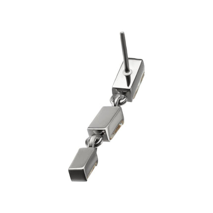 Invictus Titanium Threadless Triple Baguette Gem Dangle Top