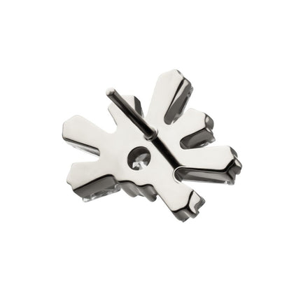 Invictus Titanium Threadless Round & Baguette Cluster Gem Sunray Top