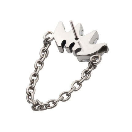 Invictus Titanium Threadless 4-Cluster Marquise AAA CZ Top with Dangle Chain