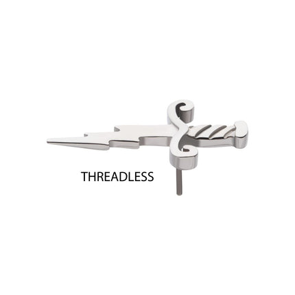 Invictus Titanium Threadless Dagger with Lightning Blade Top