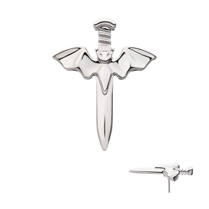 Invictus Titanium Threadless Dagger with Flying Bat Top