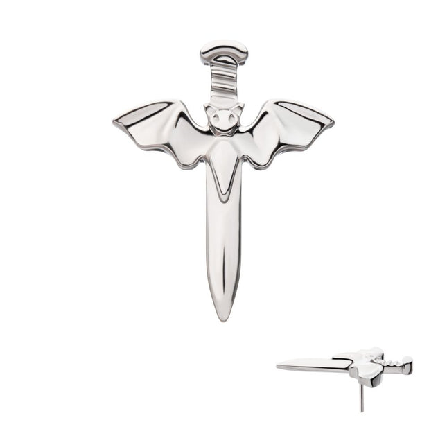 Invictus Titanium Threadless Dagger with Flying Bat Top