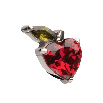 Invictus Titanium Threadless Prong Set Gem Apple Top