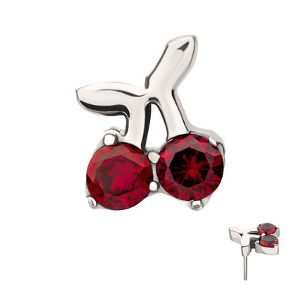Invictus Titanium Threadless Prong Set Gem Cherry Top