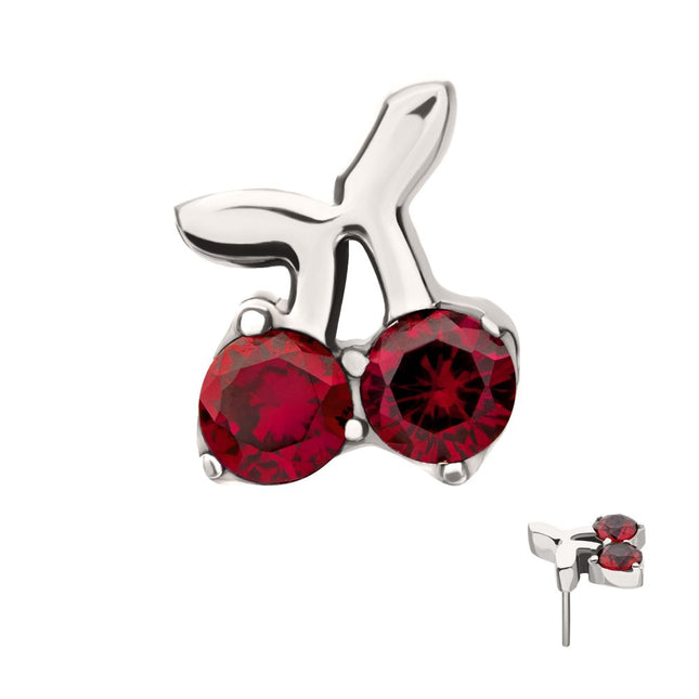 Invictus Titanium Threadless Prong Set Gem Cherry Top