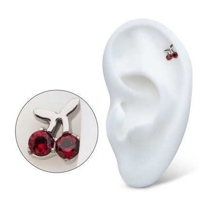 Invictus Titanium Threadless Prong Set Gem Cherry Top