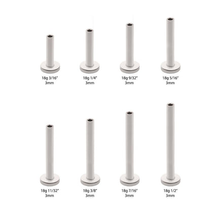 Invictus Titanium Threadless Labret 3mm Base