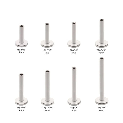 Invictus Threadless Titanium Labret Stem 2.5mm or 4mm Base