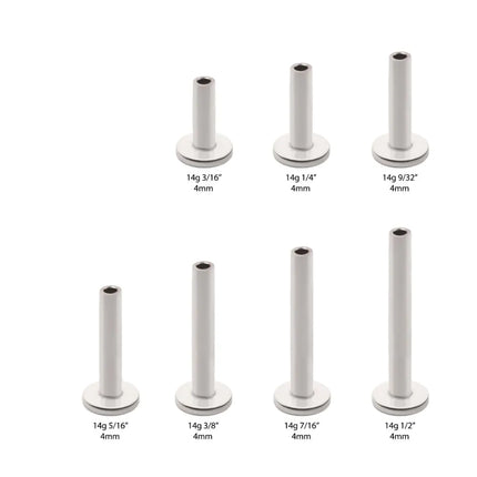 Invictus Threadless Titanium Labret Stem 2.5mm or 4mm Base