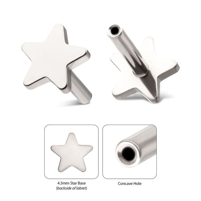 Invictus Titanium Threadless Star Back Duality Labret (Base Only)