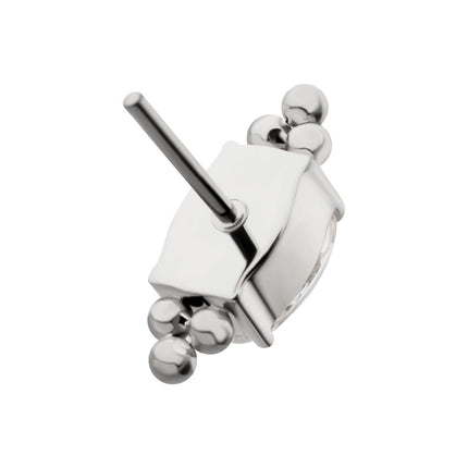 Invictus Titanium Threadless "Nova Oval" Prong Set Gem Top