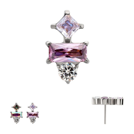 Invictus Titanium Threadless "Astra Cluster" Prong Set Gem Top