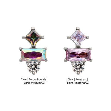 Invictus Titanium Threadless "Astra Cluster" Prong Set Gem Top