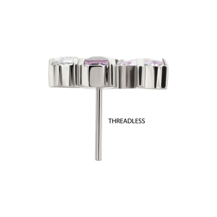 Invictus Titanium Threadless "Astra Cluster" Prong Set Gem Top