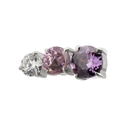 Invictus Titanium Threadless "Radiant Arc" Prong Set Gem Top