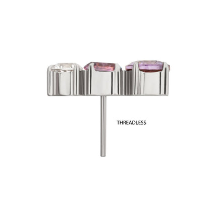 Invictus Titanium Threadless "Radiant Arc" Prong Set Gem Top