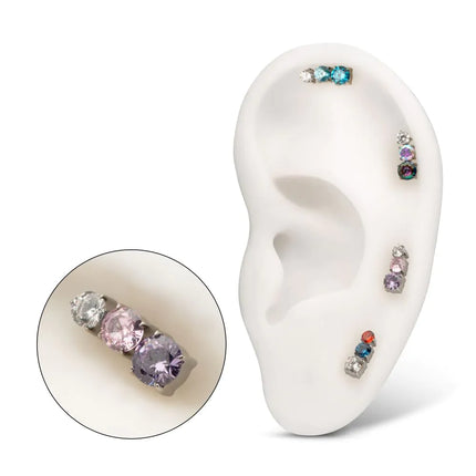 Invictus Titanium Threadless "Radiant Arc" Prong Set Gem Top