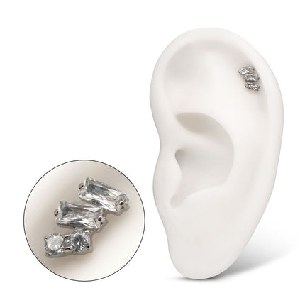 Invictus Platinum PVD Titanium Threadless "Eclat Cluster" Prong Set Gem Top