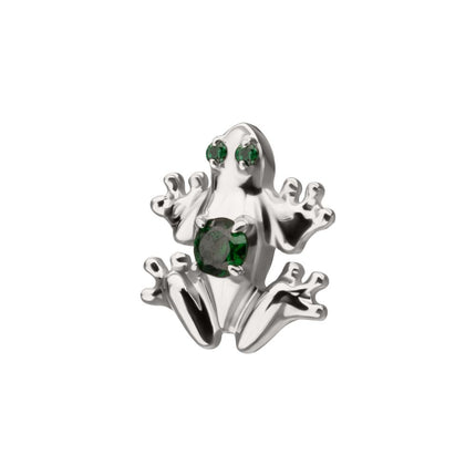 Invictus Titanium Threadless Frog Top with Prong Set CZ Gem