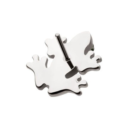 Invictus Titanium Threadless Frog Top with Prong Set CZ Gem