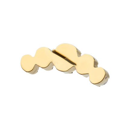 Invictus 24Kt Gold PVD Titanium Threadless Semi-Bezel Set Round Gem/Opal 5-Cluster Top