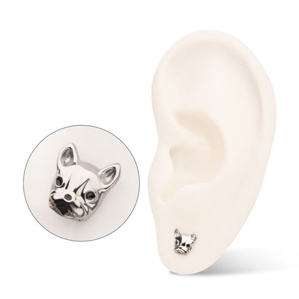 Invictus Titanium Threadless 3D French Bulldog Head Top