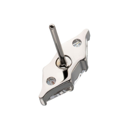 Invictus Titanium Threadless Tri-Linear Gem Cluster Top