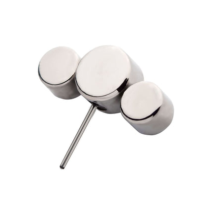 Invictus Titanium Threadless with Bezel Set Multi-Color CZ 3-Cluster Side Facing Top