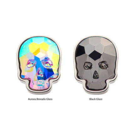 Invictus Titanium Threadless with Skull Glass Top