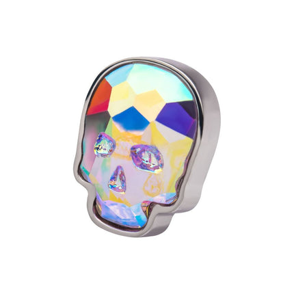 Invictus Titanium Threadless with Skull Glass Top