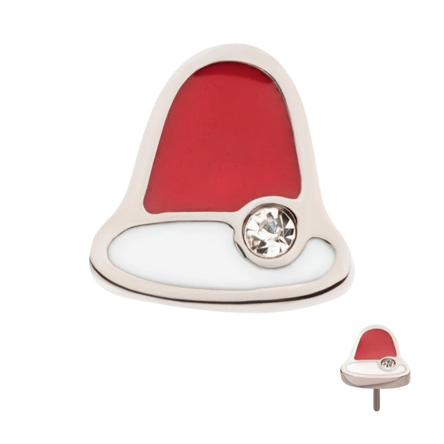 Invictus Titanium Threadless Bezel Set Clear CZ Christmas Bell Top