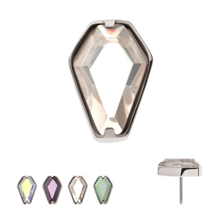 Invictus Titanium Threadless Prong Set Coffin Shape CZ Top