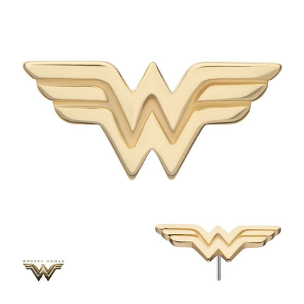 Invictus 14Kt Yellow Gold DC Comics Wonder Woman Logo Threadless Top
