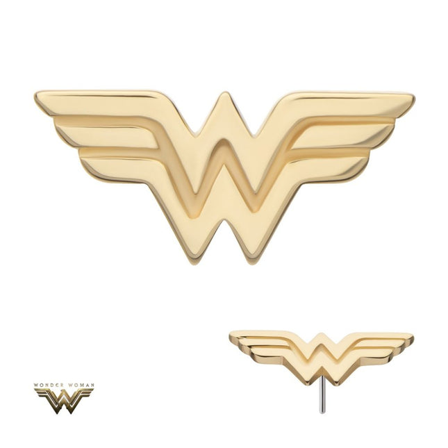 Invictus 14Kt Yellow Gold DC Comics Wonder Woman Logo Threadless Top